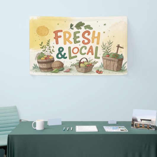 Banderoles Farmer's Market Fresh & Local Banner - Vibrant Com (Salon professionnel)