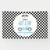 Banderoles Fast & Five Blue Race Car 5e fête d'anniversaire (Horizontal)