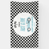 Banderoles Fast & Five Blue Race Car 5e fête d'anniversaire (Vertical)