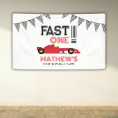 Banderoles Fast One Race Car 1st Boy Birthday Party