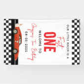 Banderoles Fast One Race Car Boy 2e fête d'anniversaire (Horizontal)