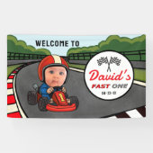Banderoles Fast ONE | Race Car Driver Welcome Birthday (Horizontal)