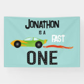 Banderoles Fast ONE racecar thème 1er anniversaire fête (Horizontal)