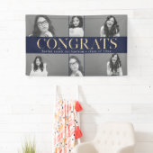Banderoles Faux Gold Congrats Graduation Photo Collage (En situation)