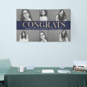 Banderoles Faux Gold Congrats Graduation Photo Collage (Salon professionnel)