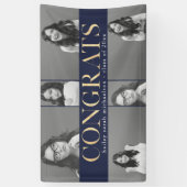Banderoles Faux Gold Congrats Graduation Photo Collage (Vertical)