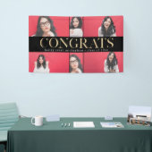 Banderoles Faux Gold Congrats Graduation Photo Collage (Salon professionnel)