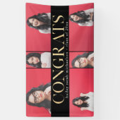 Banderoles Faux Gold Congrats Graduation Photo Collage (Vertical)