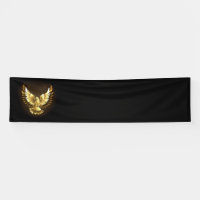 Faux Gold Foil Peace Dove en noir