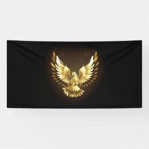 Banderoles Faux Gold Foil Peace Dove en noir