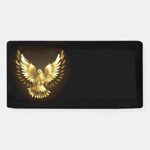 Banderoles Faux Gold Foil Peace Dove en noir