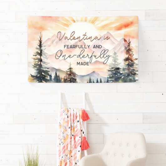 Banderoles Fearfully and Onederfully Made First Birthday (En situation)