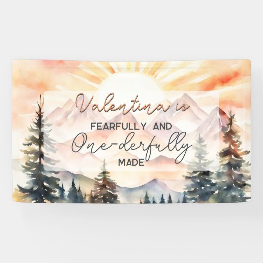 Banderoles Fearfully and Onederfully Made First Birthday (Horizontal)