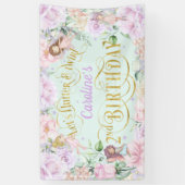 Banderoles Fée à thème, fille 2ème anniversaire de fête en ar (Vertical)