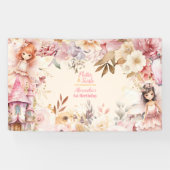 Banderoles Fée magique Jardin Floral Pixie 1er anniversaire (Horizontal)