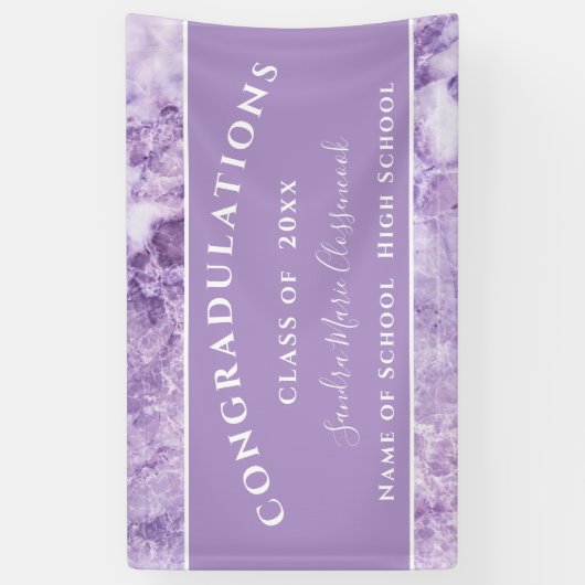 Banderoles Félicitation Purple Amethyst Crystal Graduation (Vertical)