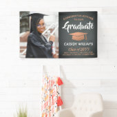 Banderoles Félicitations 1 Photo Grey et Faux Copper Graduati (En situation)