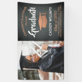 Banderoles Félicitations 1 Photo Grey et Faux Copper Graduati (Vertical)