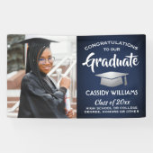 Banderoles Félicitations 1 Photo Marine Bleu Blanc Argent (Horizontal)