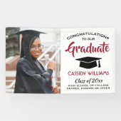 Banderoles Félicitations 1 Photo Moderne Rouge Noir Blanc Gra (Horizontal)