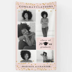 Banderoles Félicitations 2019 Graduate Blush Photo Collage
