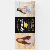 Banderoles Félicitations 2 Photo Black Gold Yellow Graduation (Vertical)