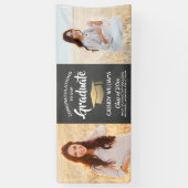 Banderoles Félicitations 2 Photo Chalkboard Black Gold Gradua (Vertical)