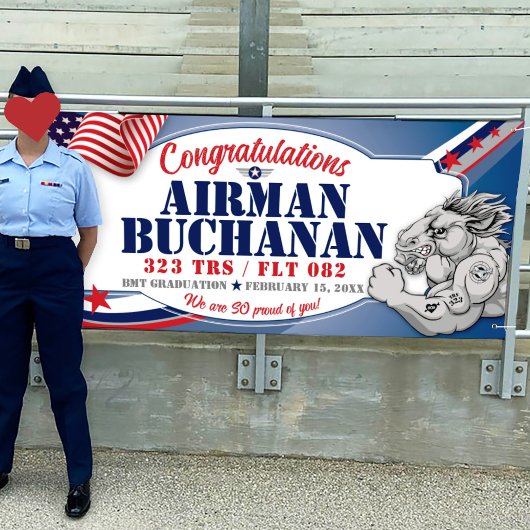 Banderoles Félicitations 323 Mustang Air Force Graduation