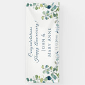 Banderoles Félicitations à Eucalyptus Parti Anniversaire (Vertical)