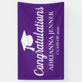 Banderoles Félicitations à la Casquette diplômée| Script| Vio (Vertical)