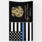Banderoles Félicitations à la Police Blue Line Flag (Vertical)