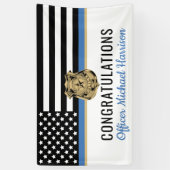Banderoles Félicitations à la Police Blue Line Flag (Vertical)