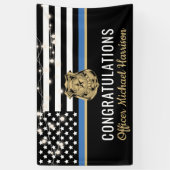 Banderoles Félicitations à la Police Blue Line Flag (Vertical)
