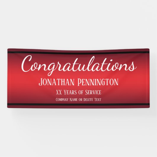 Banderoles Félicitations à la retraite Années de service Roug (Horizontal)