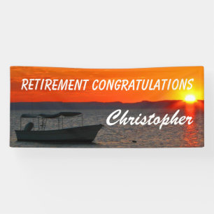 Banderoles Félicitations à la retraite Bateau de pêche au 