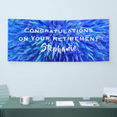 Banderoles Félicitations à la retraite Blue Floral Closeup (Salon professionnel)
