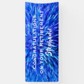 Banderoles Félicitations à la retraite Blue Floral Closeup (Vertical)