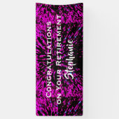 Banderoles Félicitations à la retraite Florale rose et noire (Vertical)