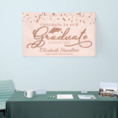 Banderoles Félicitations À La Rose Diplômée Gold Pink Blush (Salon professionnel)