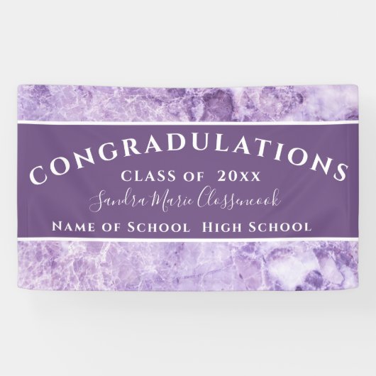 Banderoles Félicitations à l'obtention du diplôme Purple Amet (Horizontal)