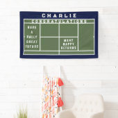 Banderoles Félicitations à l'obtention d'un diplôme de tennis (En situation)