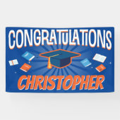 Banderoles Félicitations à Modern Blue School Graduation (Horizontal)