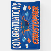 Banderoles Félicitations à Modern Blue School Graduation (Vertical)