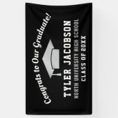 Banderoles Félicitations à nos diplômés sur mesure noir et ar (Vertical)