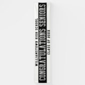 Banderoles Félicitations Aînés Blanc | Noir | Argent (Vertical)