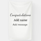 Banderoles Félicitations ajouter un message de nom simple dip (Vertical)