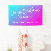Banderoles Félicitations Aqua Light Purple & Pink Ombre (En situation)