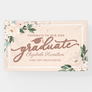 Banderoles Félicitations au diplômé Fête de fin d'études flor