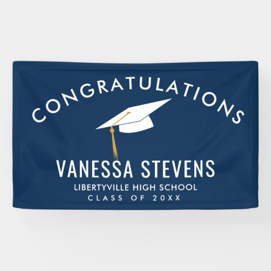 Banderoles Félicitations aux diplômés de la Marine (Horizontal)