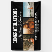 Banderoles Félicitations aux diplômés Script Three Photo Blac (Vertical)